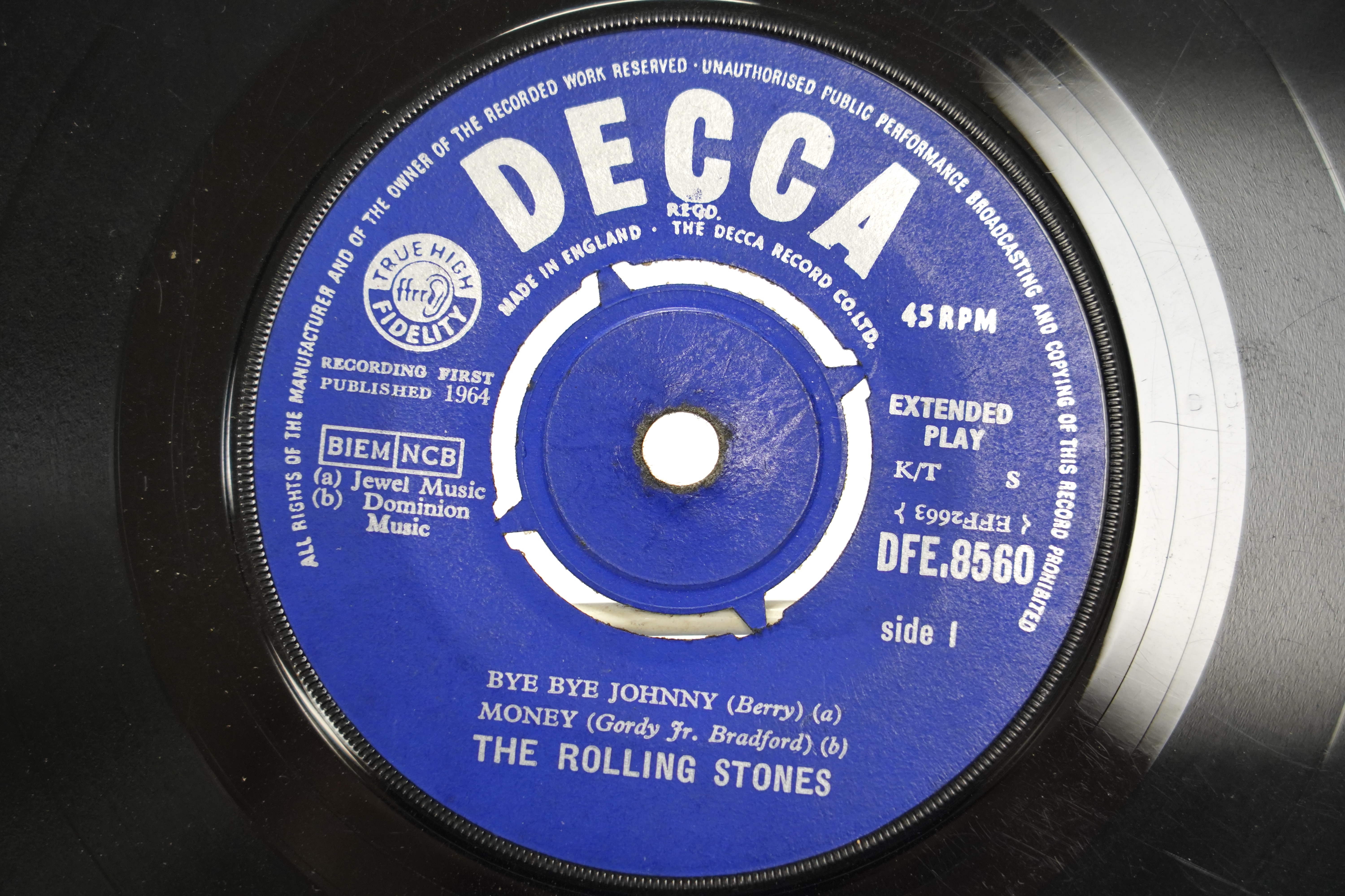Two Tamla Motown demo 7” singles; Michael Jackson; Got To Be There, and Jr. Walker & the All Stars; Take Me Girl, both with printed demo labels, together with nine other 7” singles by The Beatles, The Rolling Stones and
